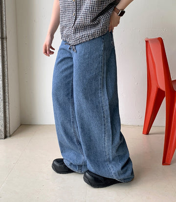 Fita summer wide banded denim pants